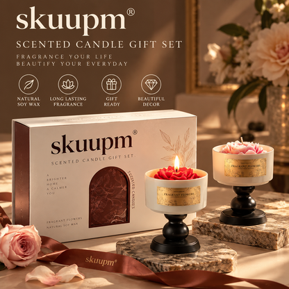 skuupm® Floral Scented Candle Gift Set