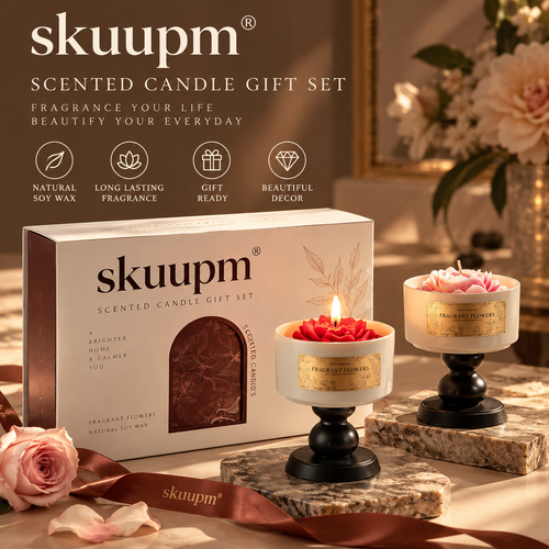 skuupm® Floral Scented Candle Gift Set