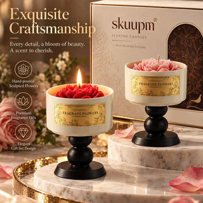 skuupm® Floral Scented Candle Gift Set