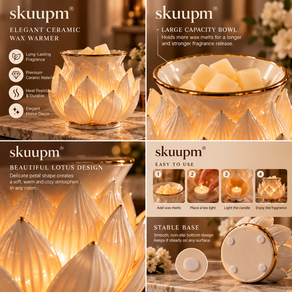 skuupm® Lotus Ceramic Wax Warmer