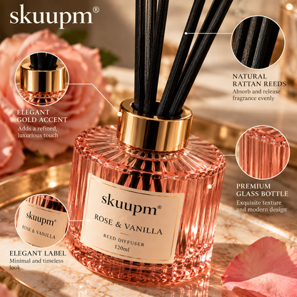 skuupm® Rose & Vanilla Reed Diffuser