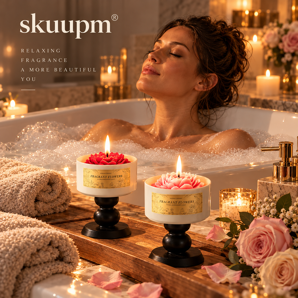skuupm® Floral Scented Candle Gift Set