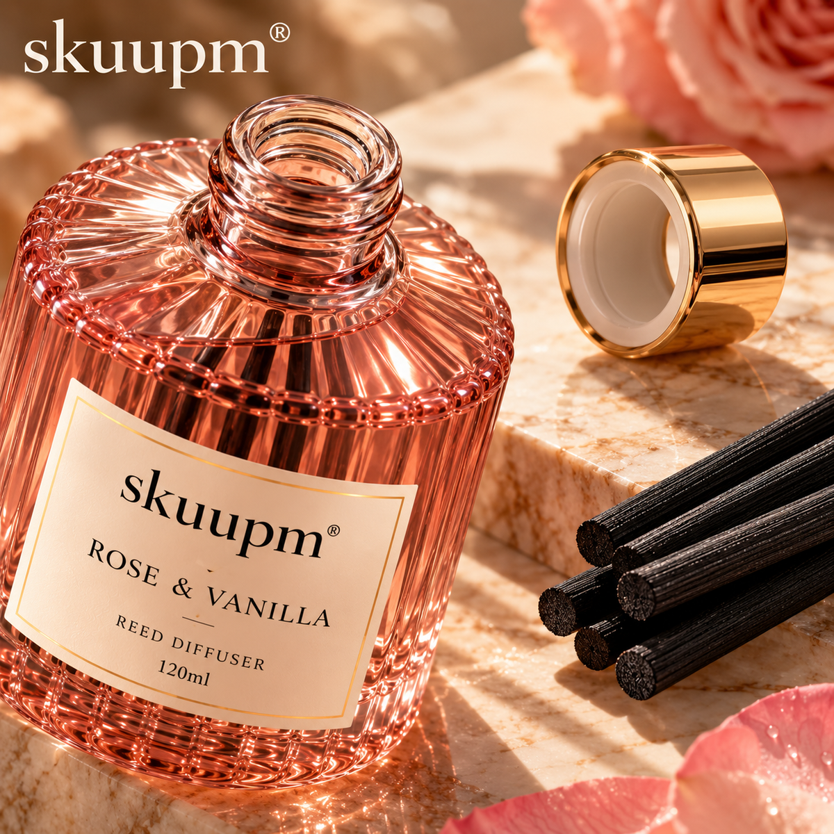 skuupm® Rose & Vanilla Reed Diffuser